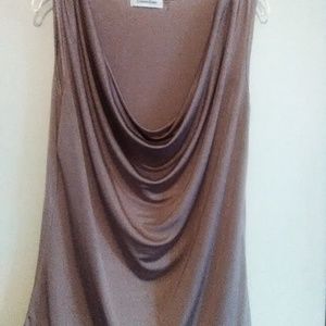 Calvin Klein Women's Foil Drape Front Top in L